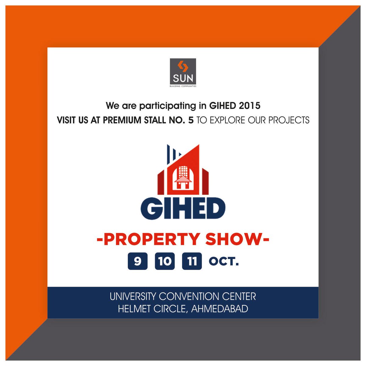 Come visit us at Premium stall no. 5 at The Largest Property Show of Ahmedabad  - #GIHED Property show! http://t.co/AZJxOr1khH