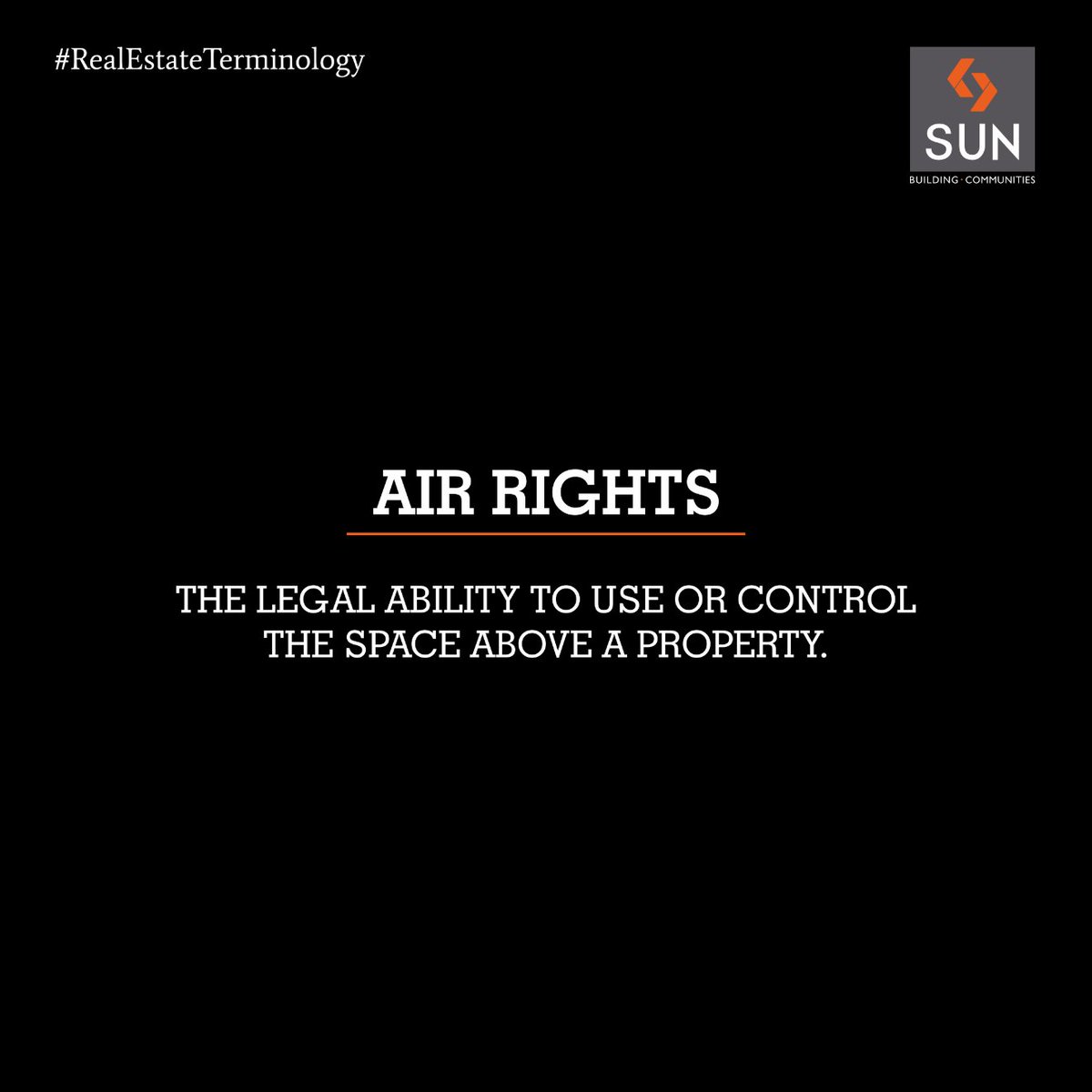 #RealEstateTerminology
Interesting fact about #airrights: It can be sold, leased or donated to another party. https://t.co/t1YON2BqSf