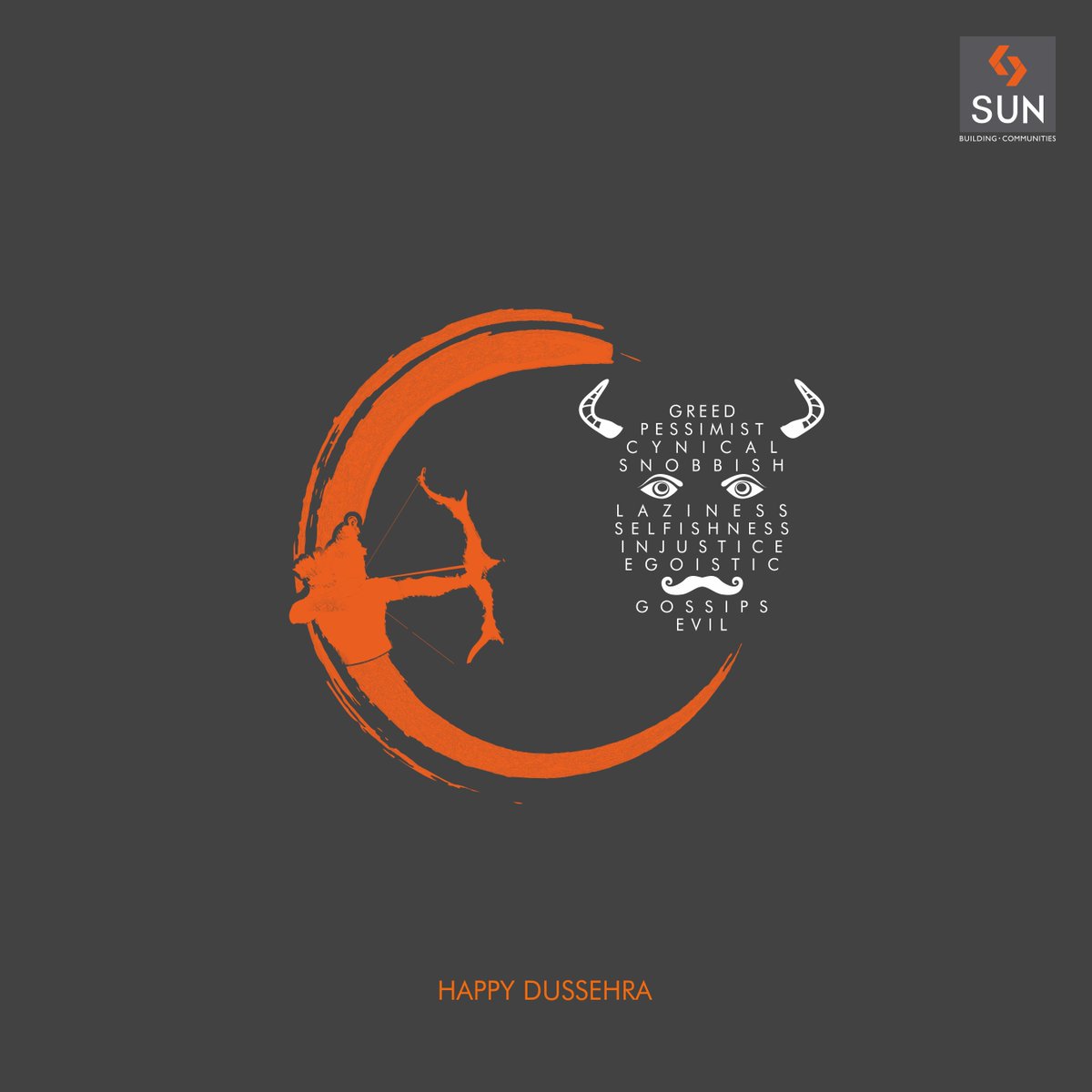 Let's #celebrate the #victory of #good over #evil. 
#SunBuilders wishes you all a very #HappyDussehra https://t.co/6YqlQggBEE